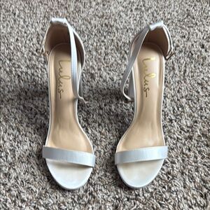 Lulu's Elegant Cream Strappy Heels